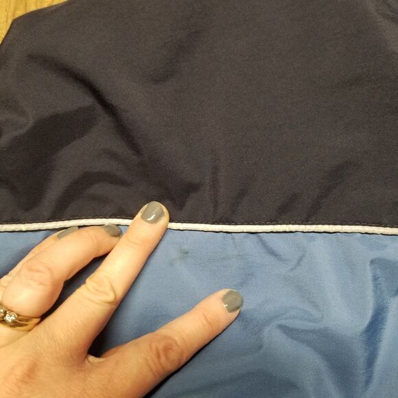 Lands End Zip Windbreaker, Hooded, Pockets, Women's Size M 10-12, Blue Gorp - Picture 14 of 16